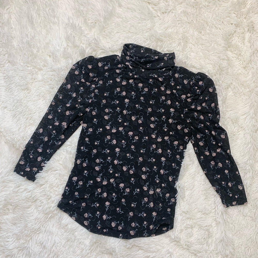 FREE PEOPLE Turtle Neck top 3/4 sleeves bodycon